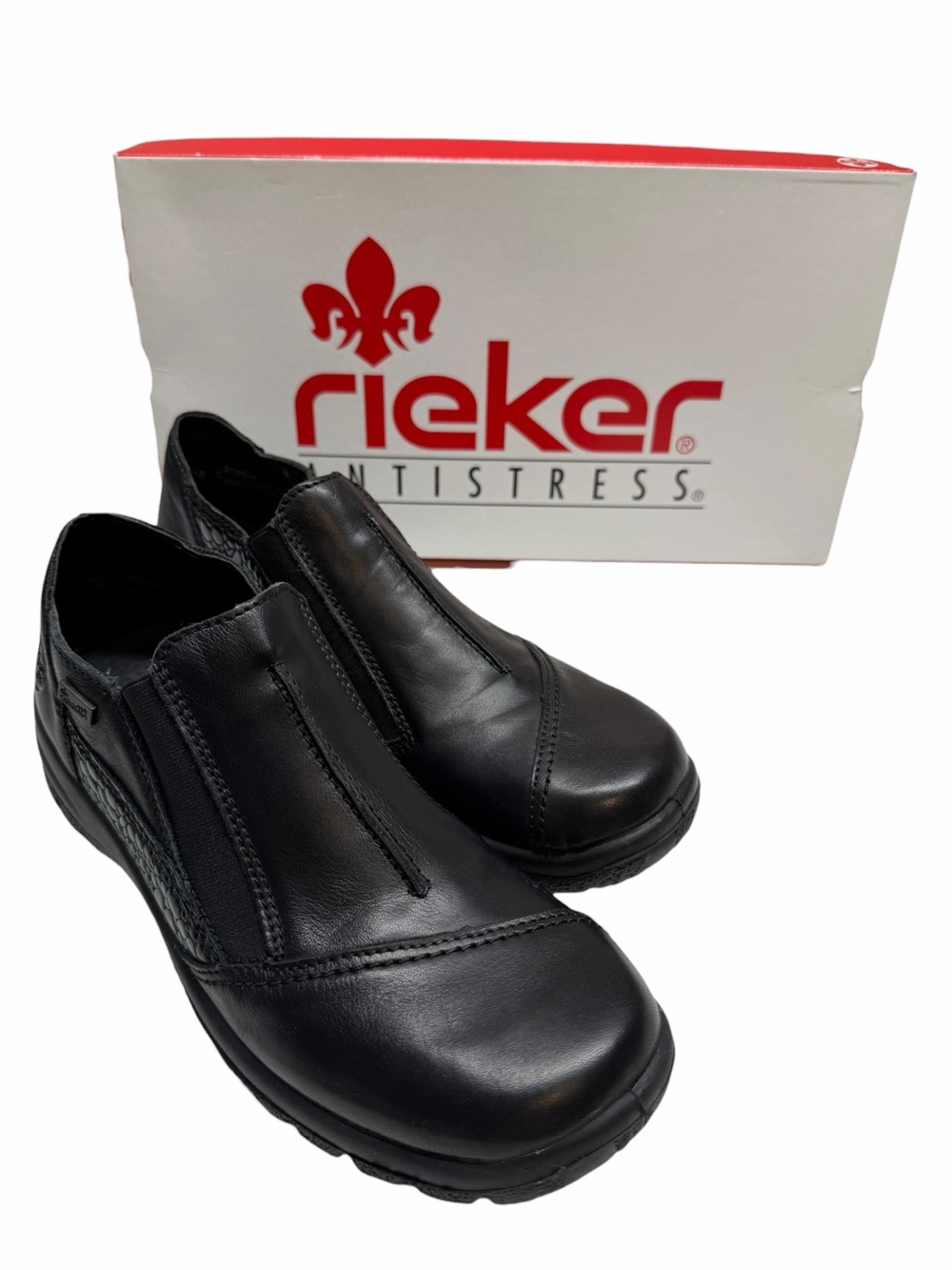 Rieker L7178-00 Anti Stress Comfort Shoes slip on black leather EU 37 US 6/6.5